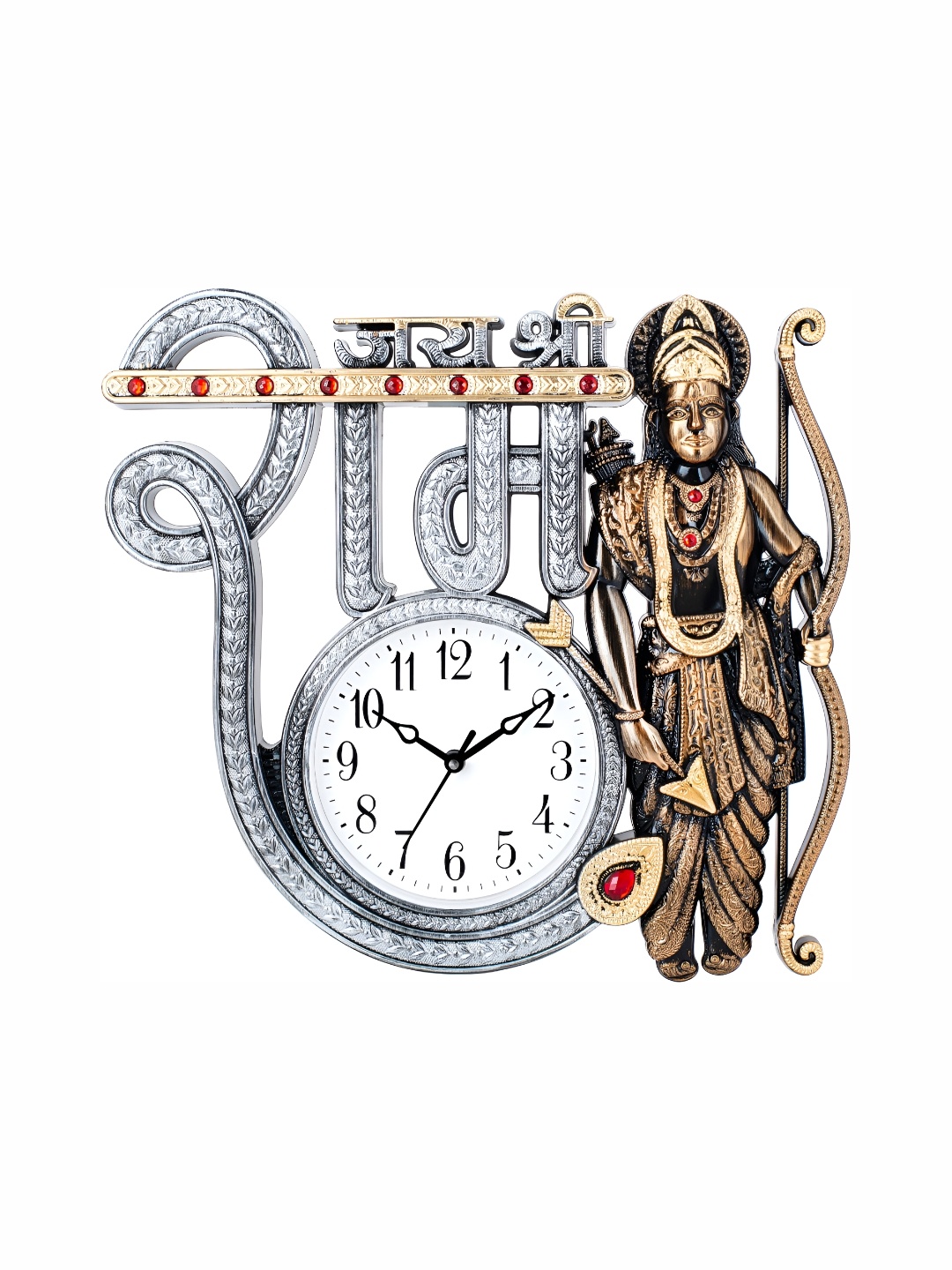 

Attractionz Silver Toned & Brown Contemporary Analogue Regular Wall Clock