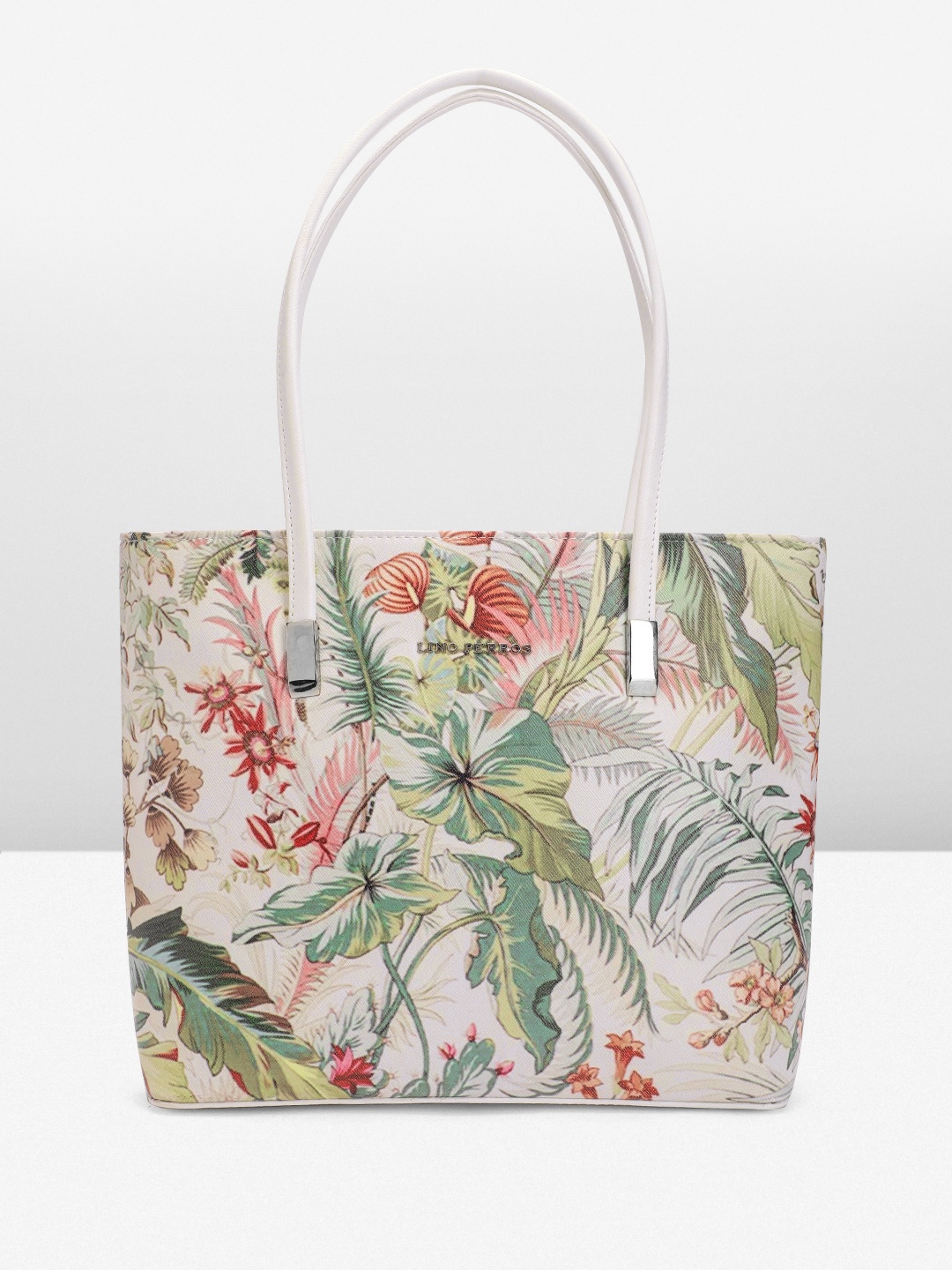 

Lino Perros Floral Printed Structured Shoulder Bag, Green