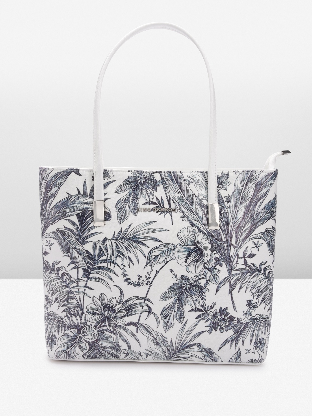 

Lino Perros Floral Printed Structured Shoulder Bag, White