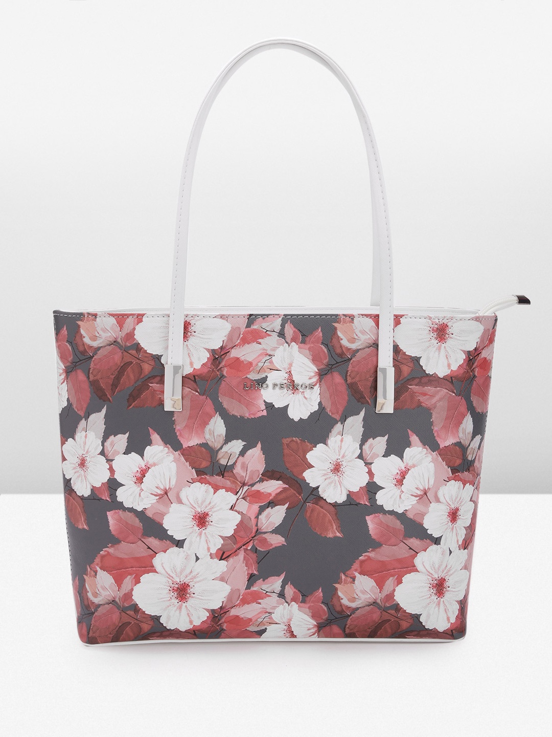 

Lino Perros Floral Printed Structured Shoulder Bag, Navy blue