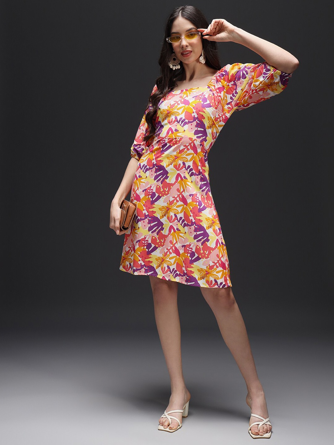 

Kannan Floral Printed A-Line Dress, White
