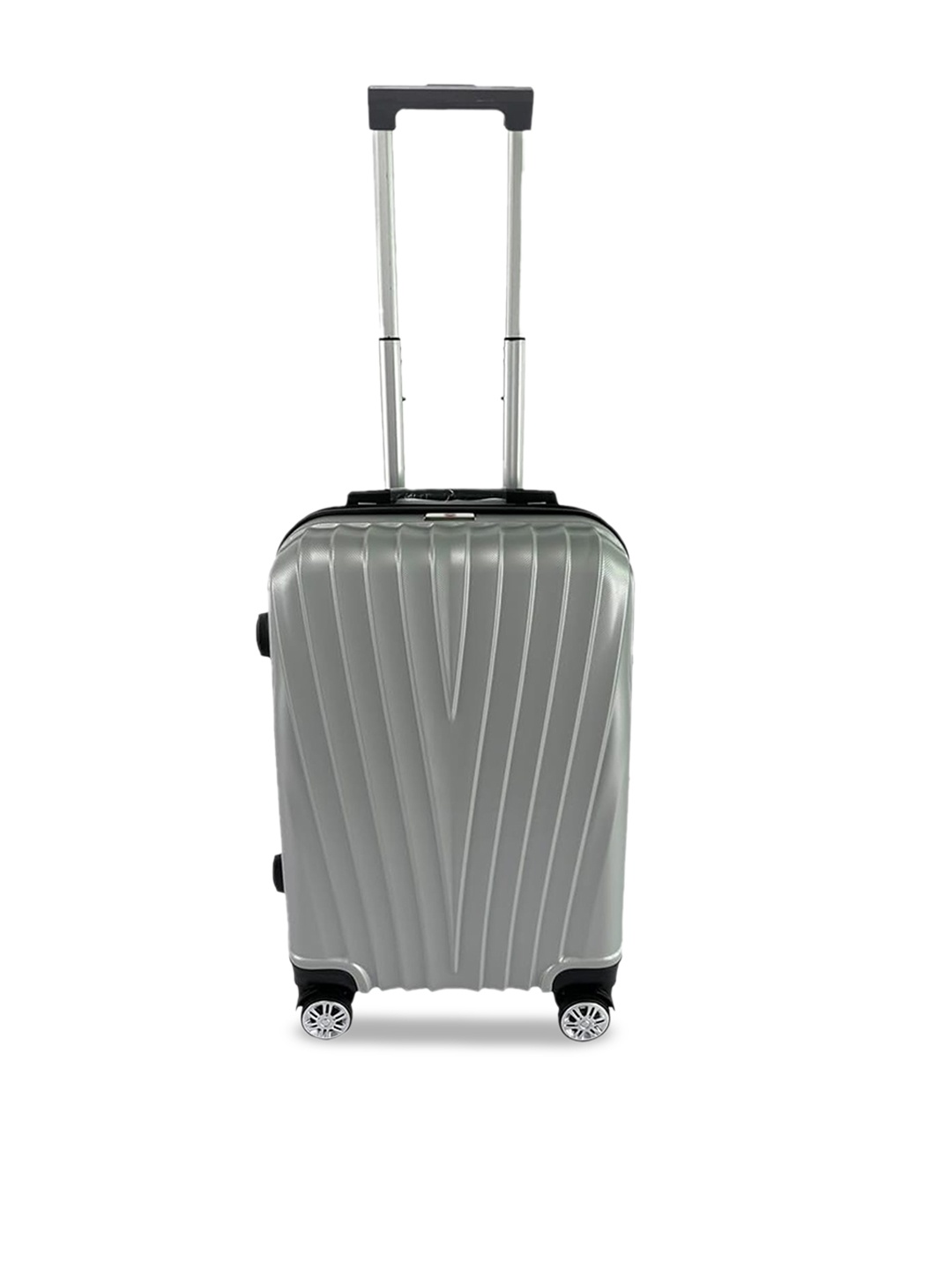

USHA SHRIRAM Textured Hard-Sided Cabin Trolley Suitcase-55cm, Silver