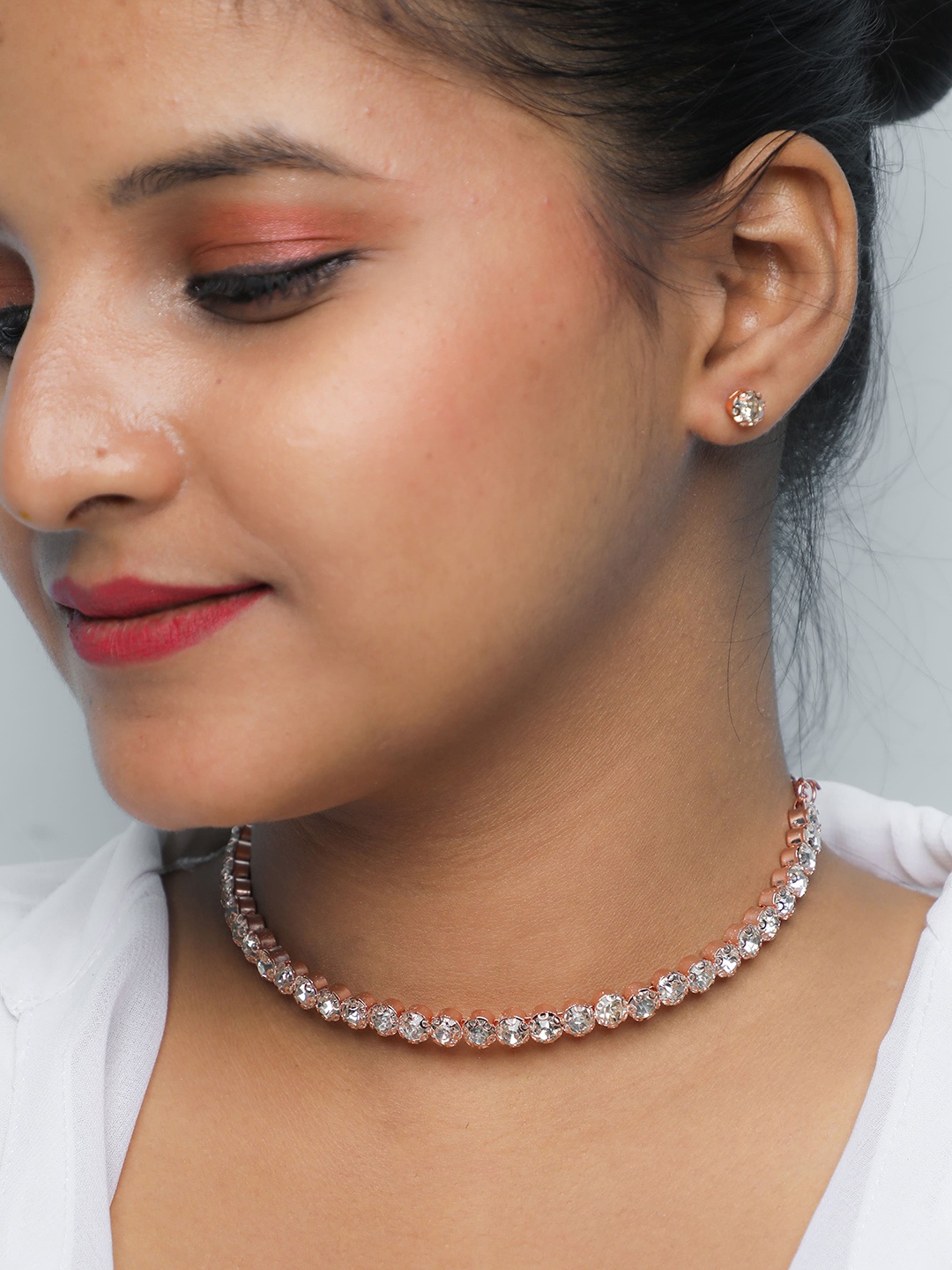 

VOJ Gold Plated Stones Studded Jewellery Set