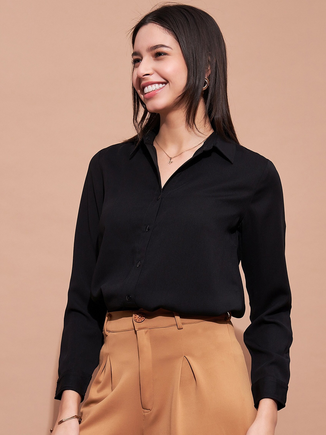 

DressBerry Black Standard Cotton Formal Shirt
