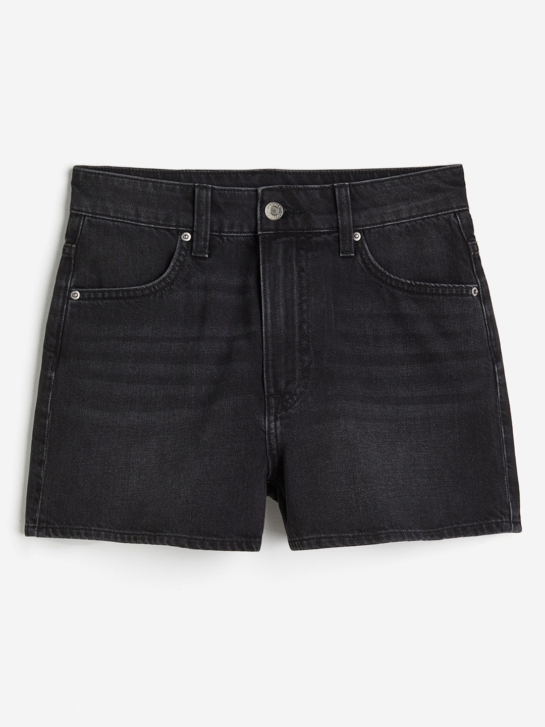 

H&M Women Pure Cotton High Denim Shorts, Black