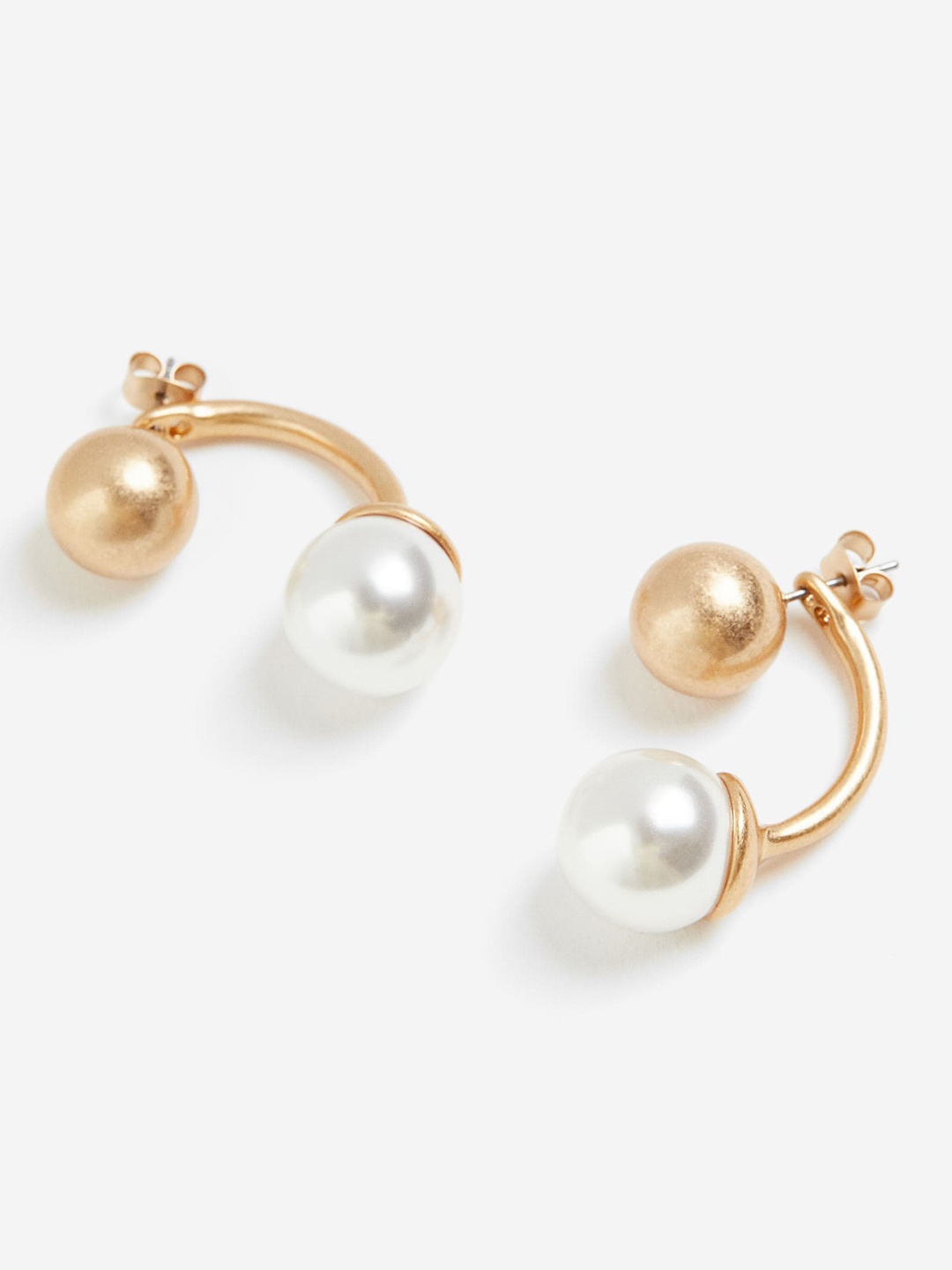 

H&M Bead-Detail Stud Earrings, White