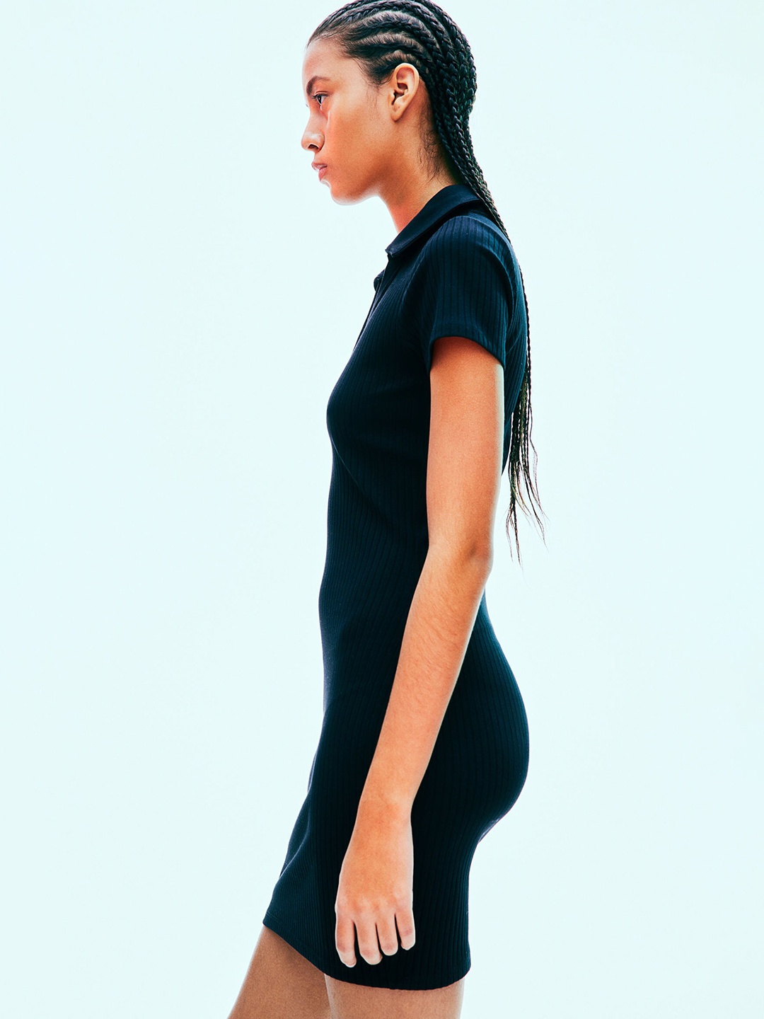 

H&M Collared Bodycon Dress, Black
