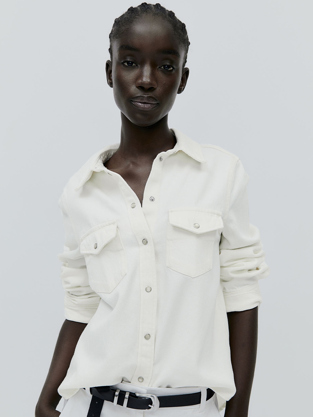 

H&M Lyocell Denim Shirt, White