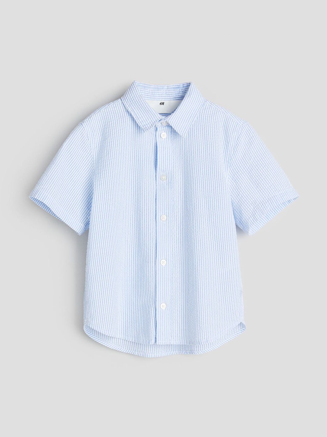 

H&M Boys Short-Sleeved Cotton Shirt, Blue