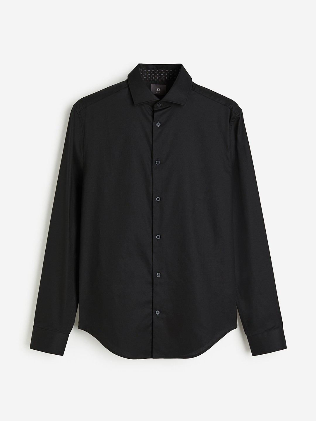 

H&M Men Slim Fit Premium Cotton Shirt, Black
