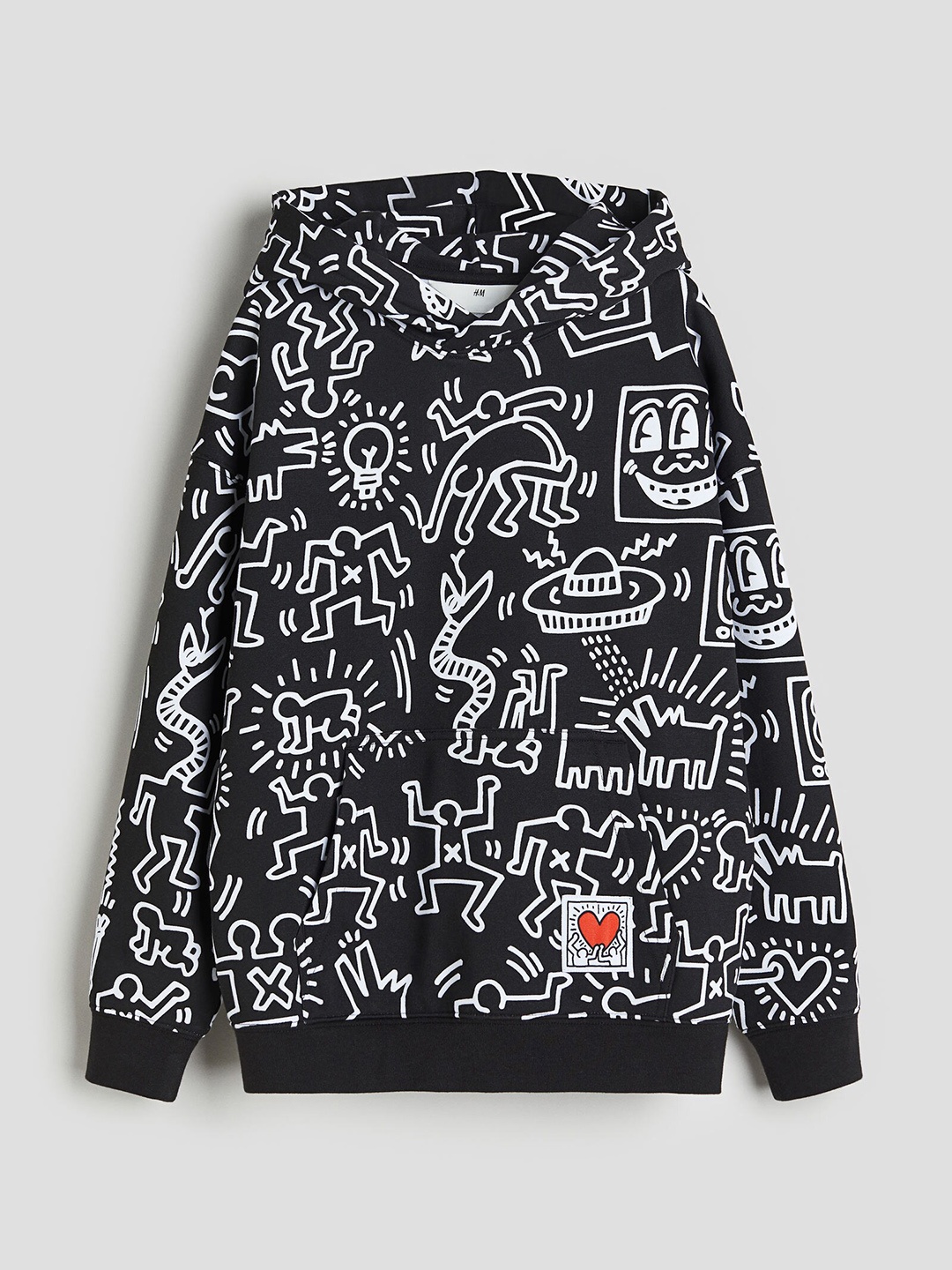 

H&M Boys Motif-Detail Hoodie, Black