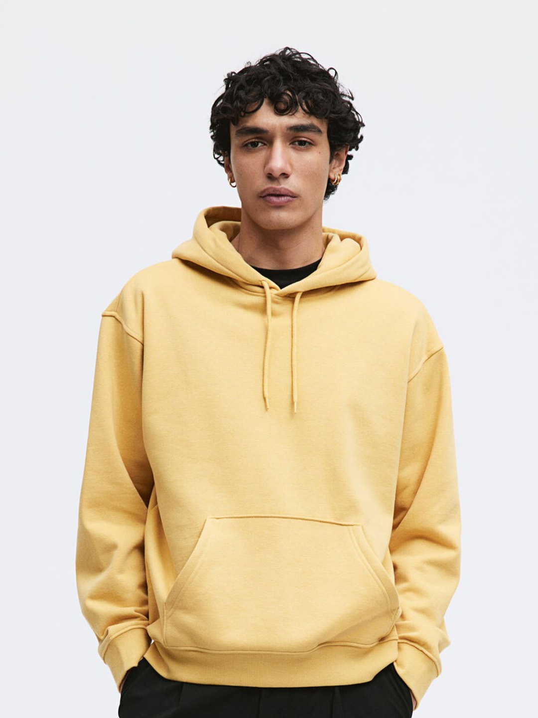 

H&M Loose Fit Pullover Hoodie, Yellow