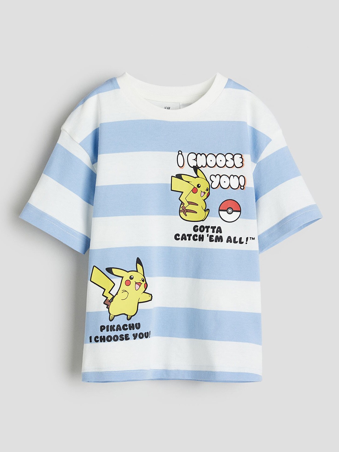 

H&M Printed Pure Cotton T-shirt, Blue