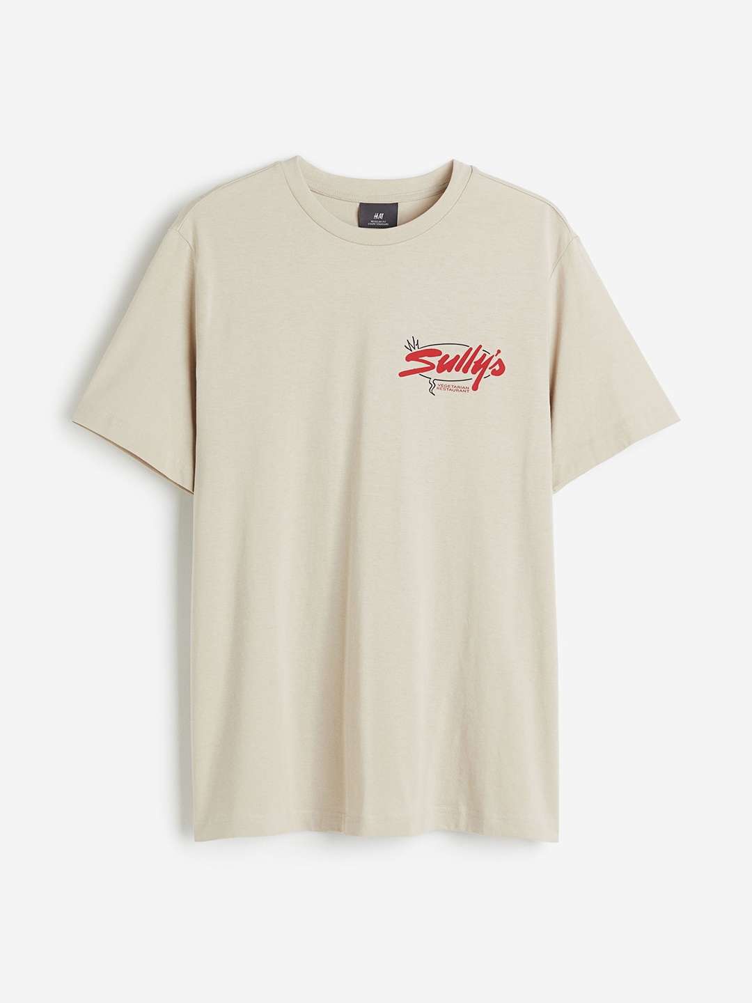 

H&M Men Regular Fit Printed T-shirt, Beige