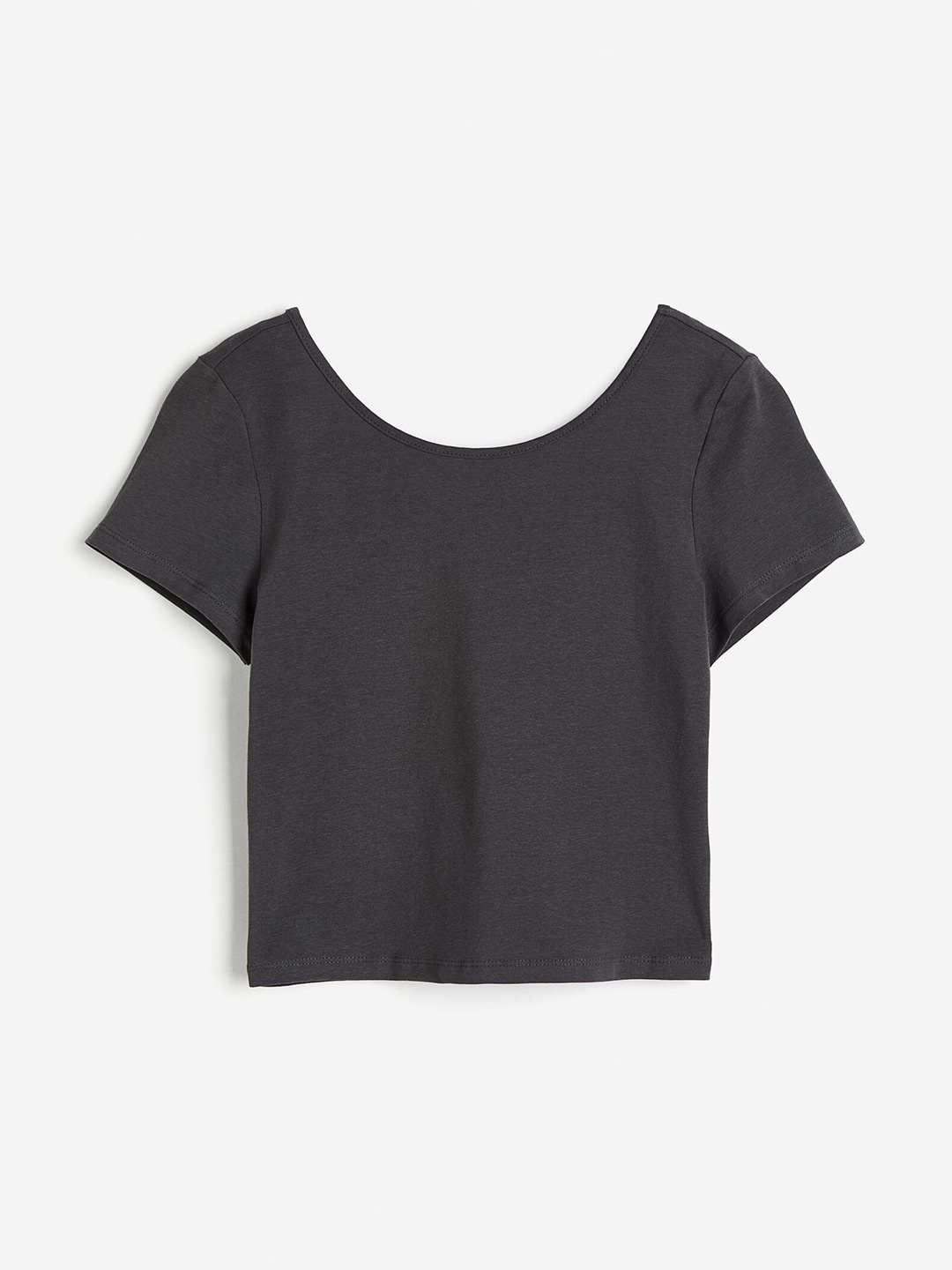 

H&M Women Low-Back T-shirt, Grey
