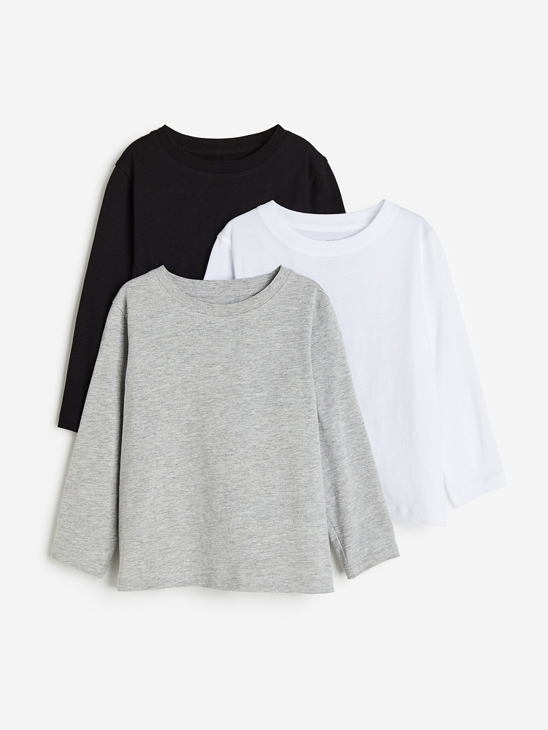 

H&M Boys 3-Pack Long-Sleeved T-shirts, Black