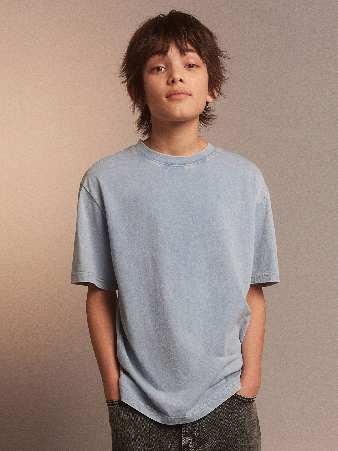 

H&M Boys Washed-Look T-shirt, Blue