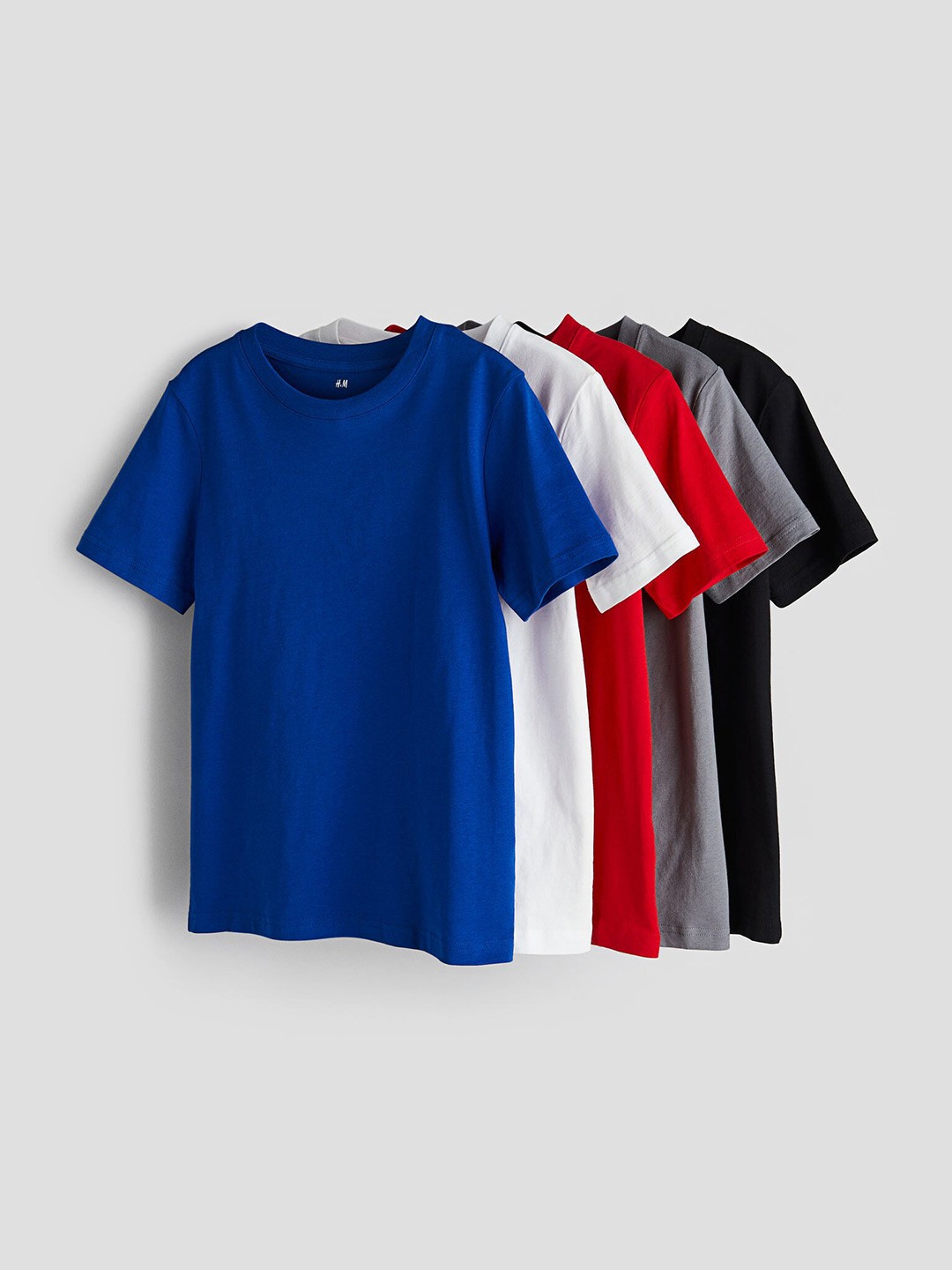 

H&M Boys 5-Pack Pure Cotton T-shirts, Blue