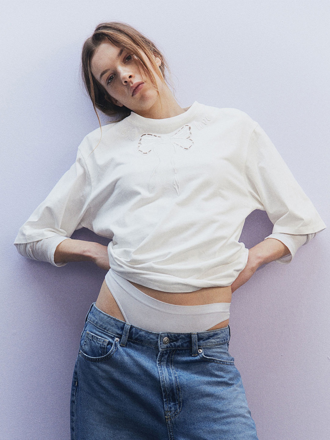 

H&M Oversized Pure Cotton T-shirt, White