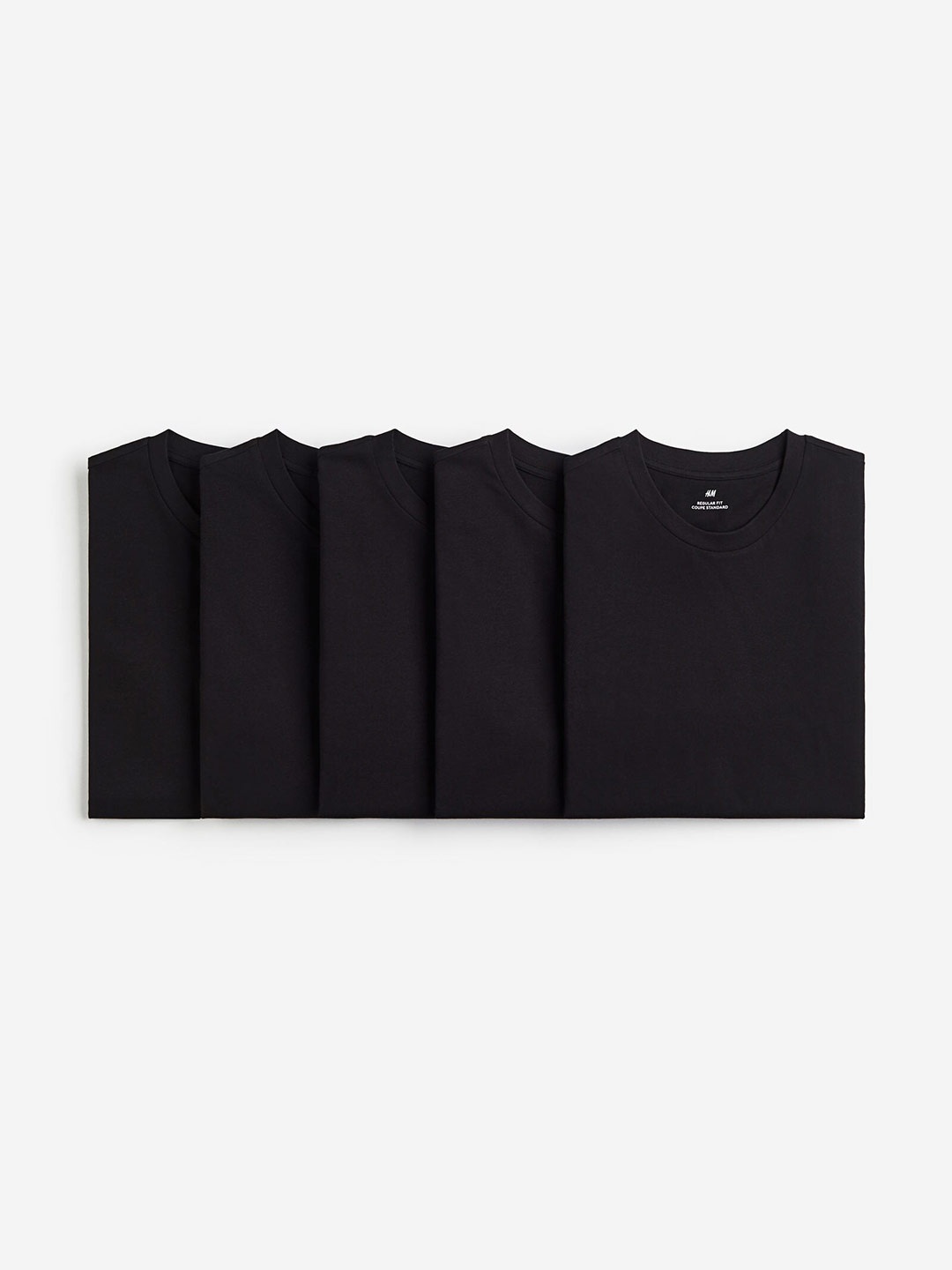 

H&M Men 5-Pack Regular Fit T-shirts, Black