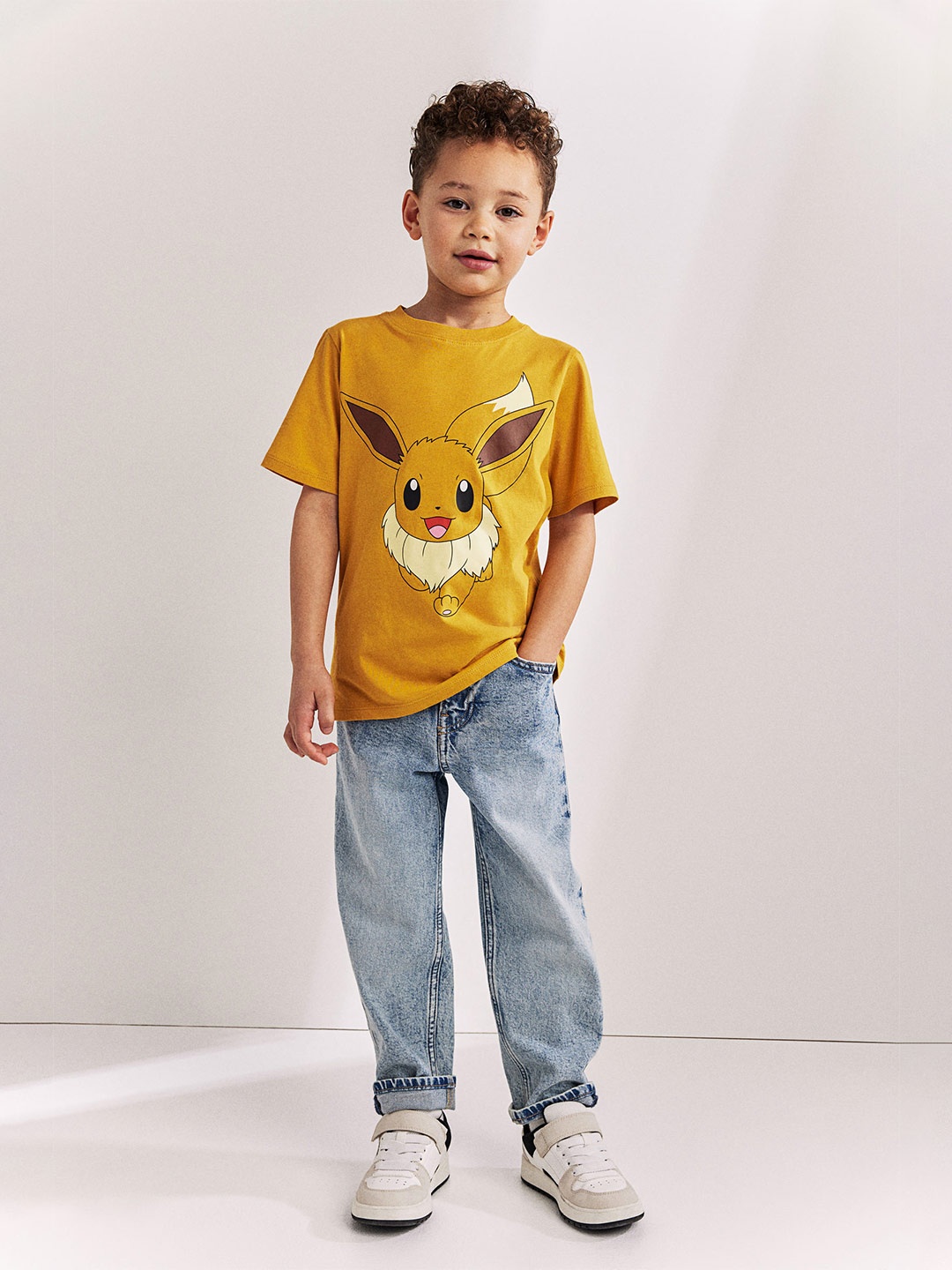 

H&M Boys 4-Pack Printed Cotton T-shirts, Yellow