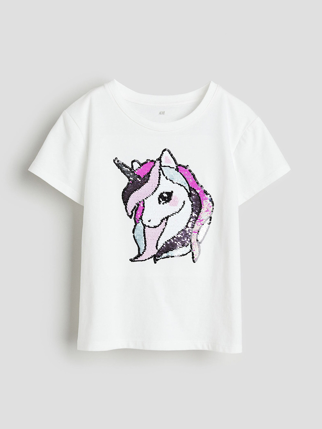 

H&M Girls Printed Cotton Tops, White