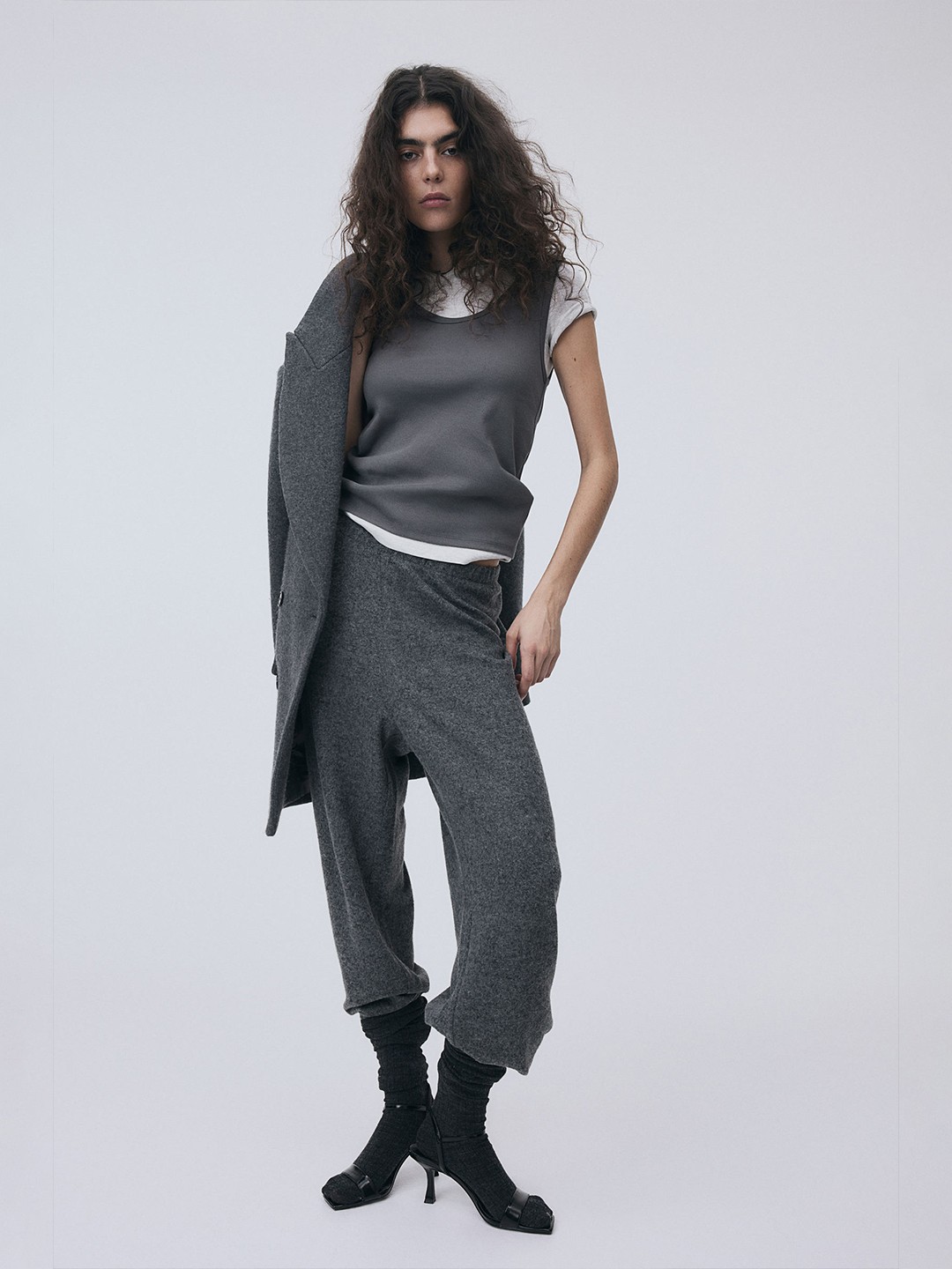 

H&M Ribbed Vest Top, Grey