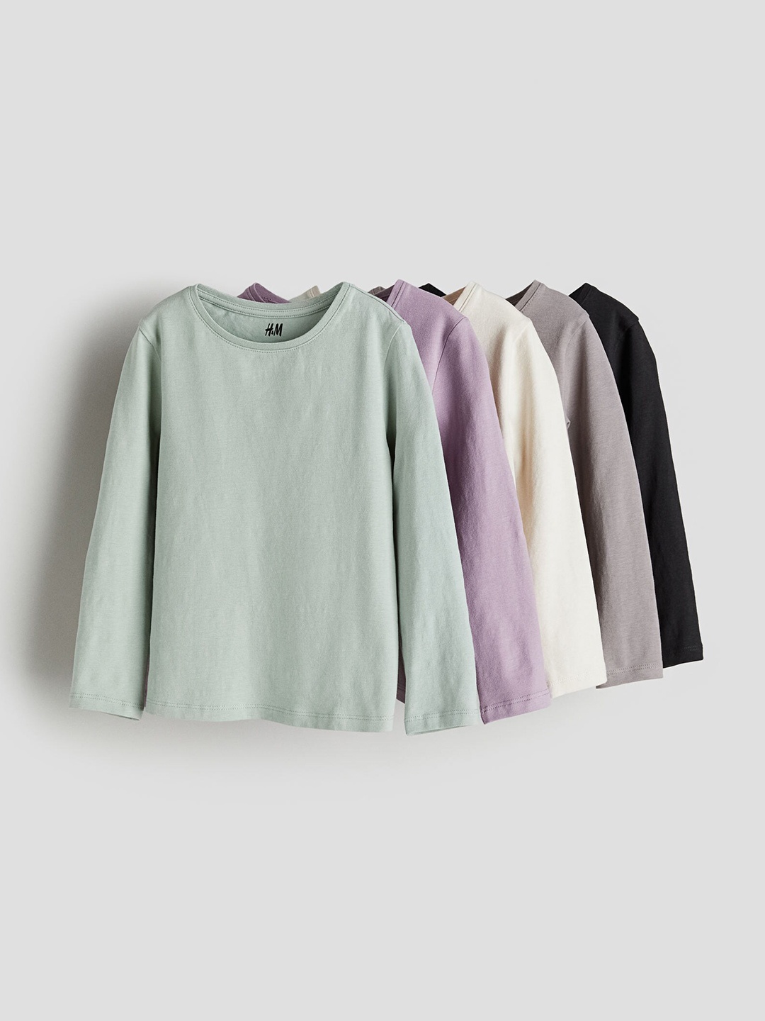 

H&M Girls 5-Pack Jersey Tops, Green