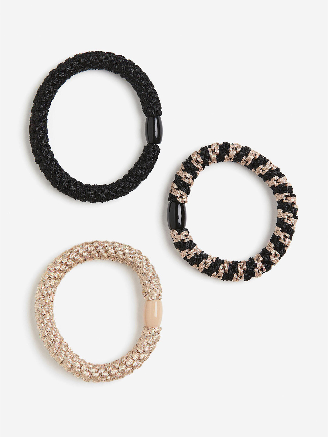 

H&M 3-Pack Braided Hair Elastics, Beige
