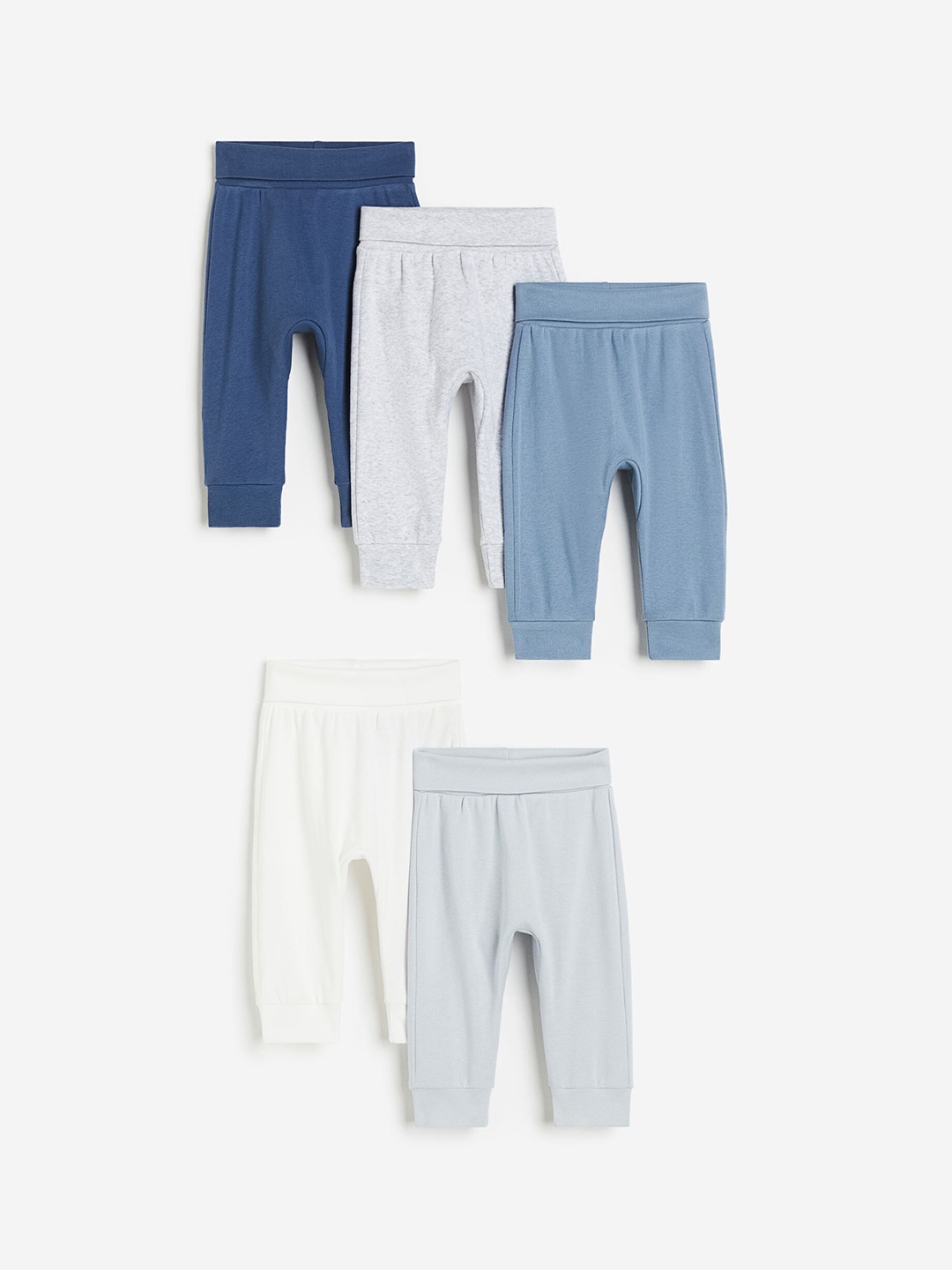 

H&M Boys 5-Pack Cotton Trousers, Blue