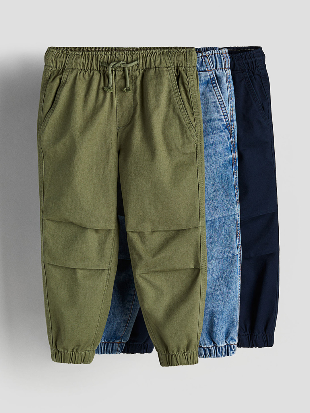 

H&M Boys 3-Pack Cotton Joggers, Green