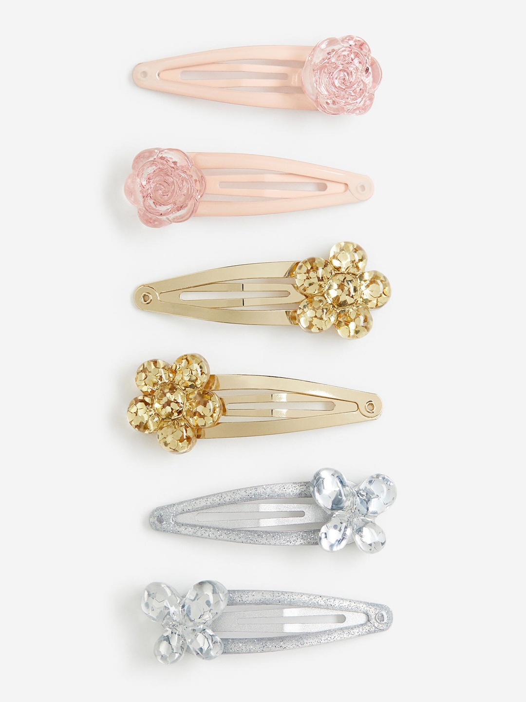 

H&M Girls 6-Pack Hair Clips, Pink