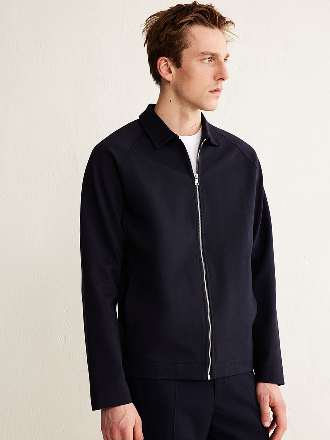 

H&M Regular Fit Jersey Jacket, Blue