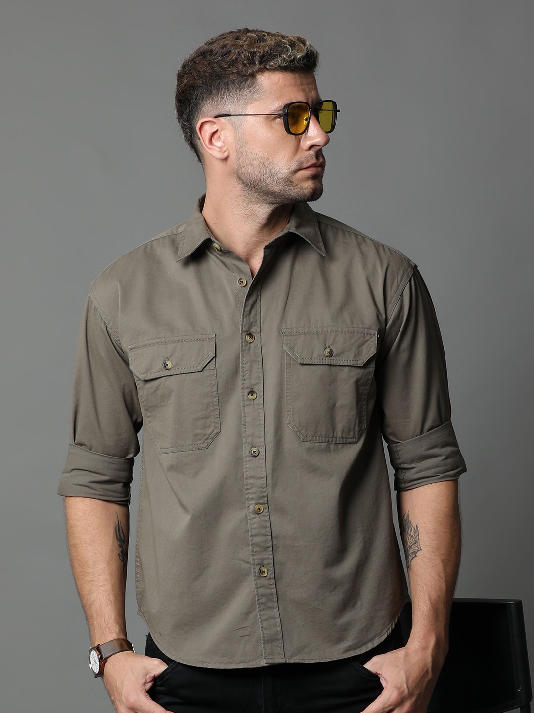 

Skewdeck Comfort Cotton Casual Shirt, Green