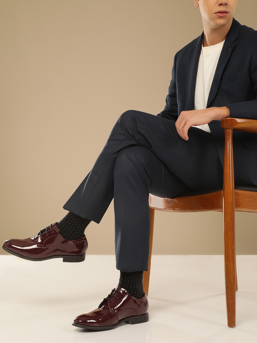 Bugatti Lero Comfort Men Leather Formal Derbys, Maroon