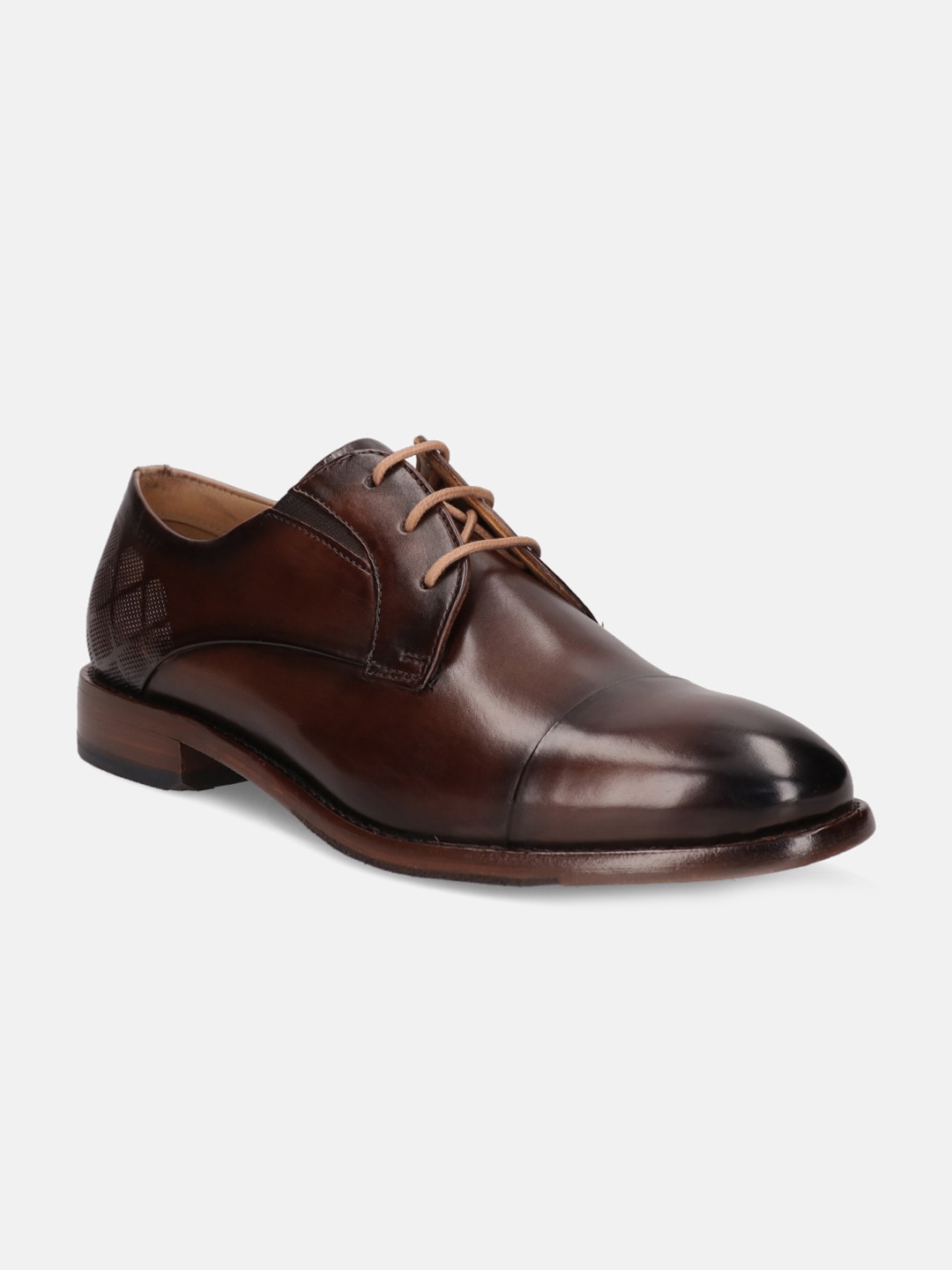 

Bugatti Livorno Flex Evo Men Textured Leather Formal Derbys, Brown