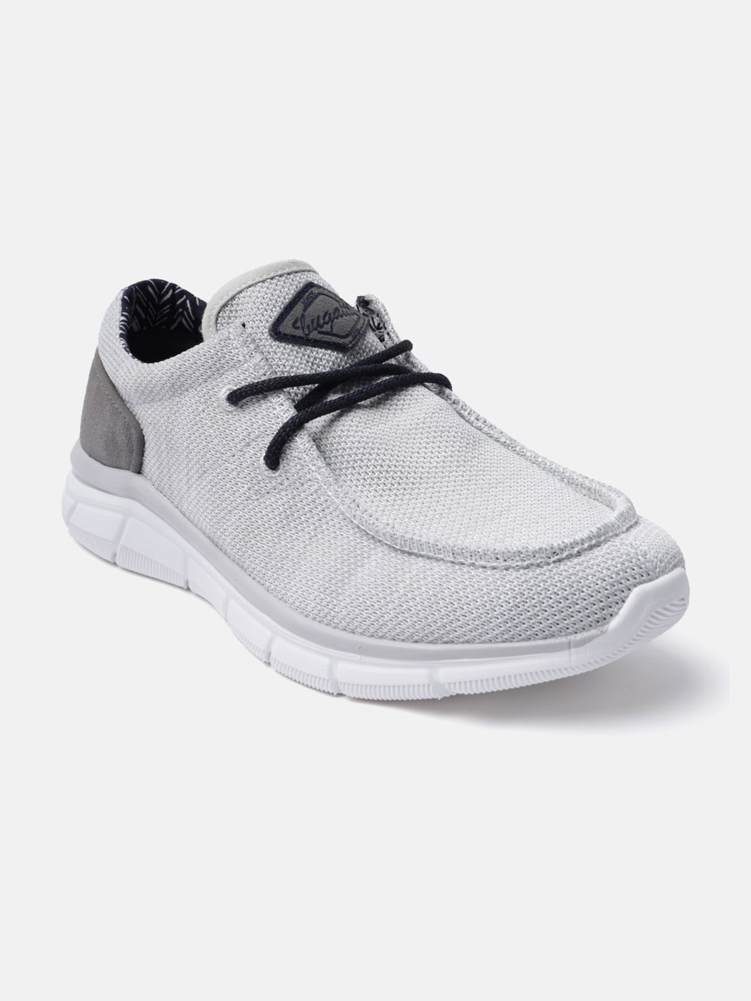 

Bugatti Soa Men Textured Round Toe Textile Sneakers, Grey