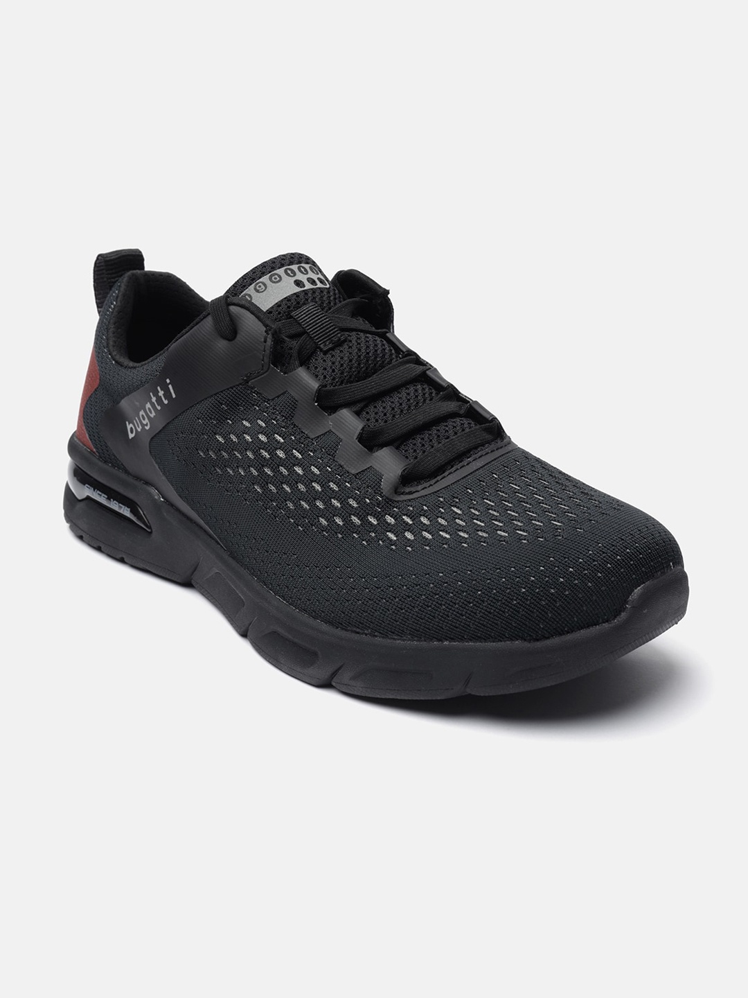 

Bugatti Nubola Men Textured Round Toe Textile Sneakers, Black