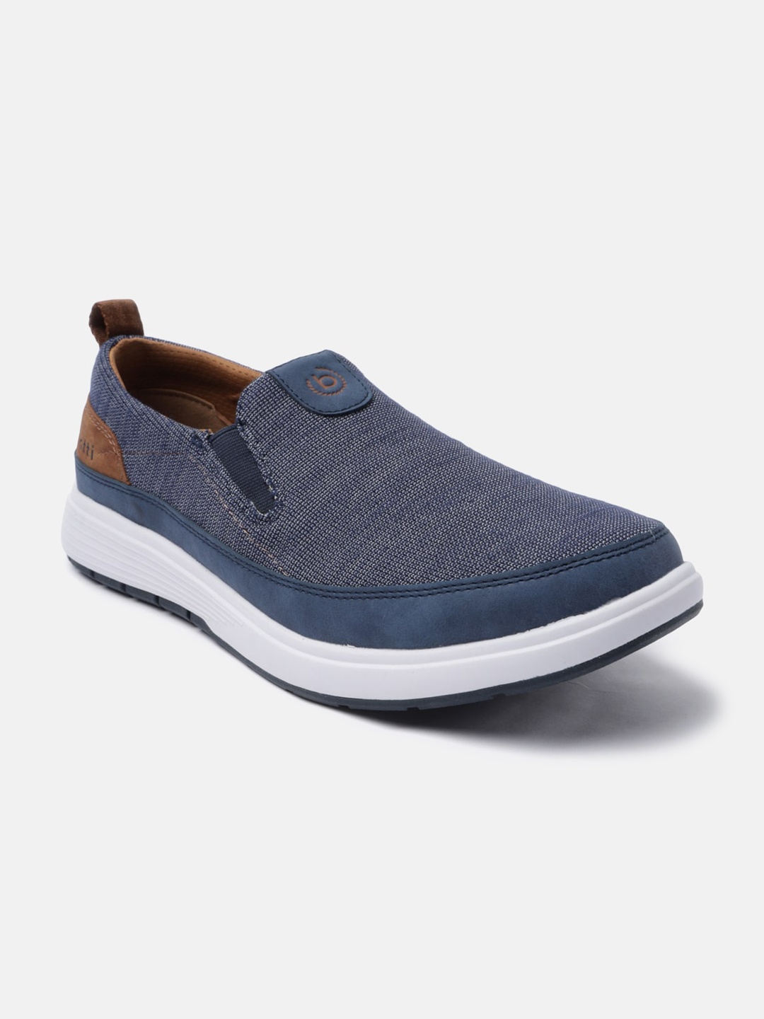 

Bugatti Baldini Men Textured Round Toe Slip-On Sneakers, Blue