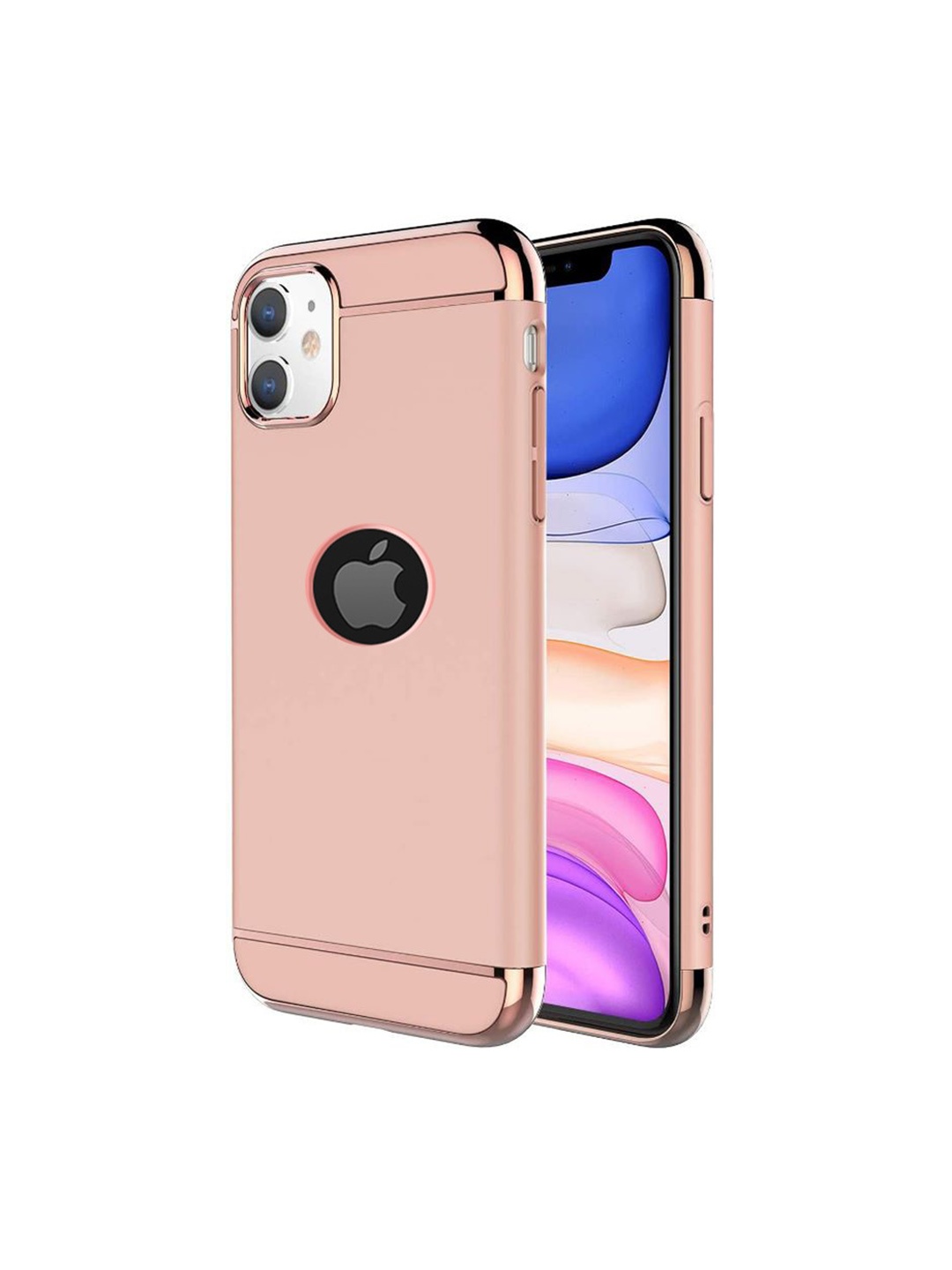 

Alexvyan 3 In 1 Slim Non-Slip Matte iPhone 11 Back Cover, Rose gold