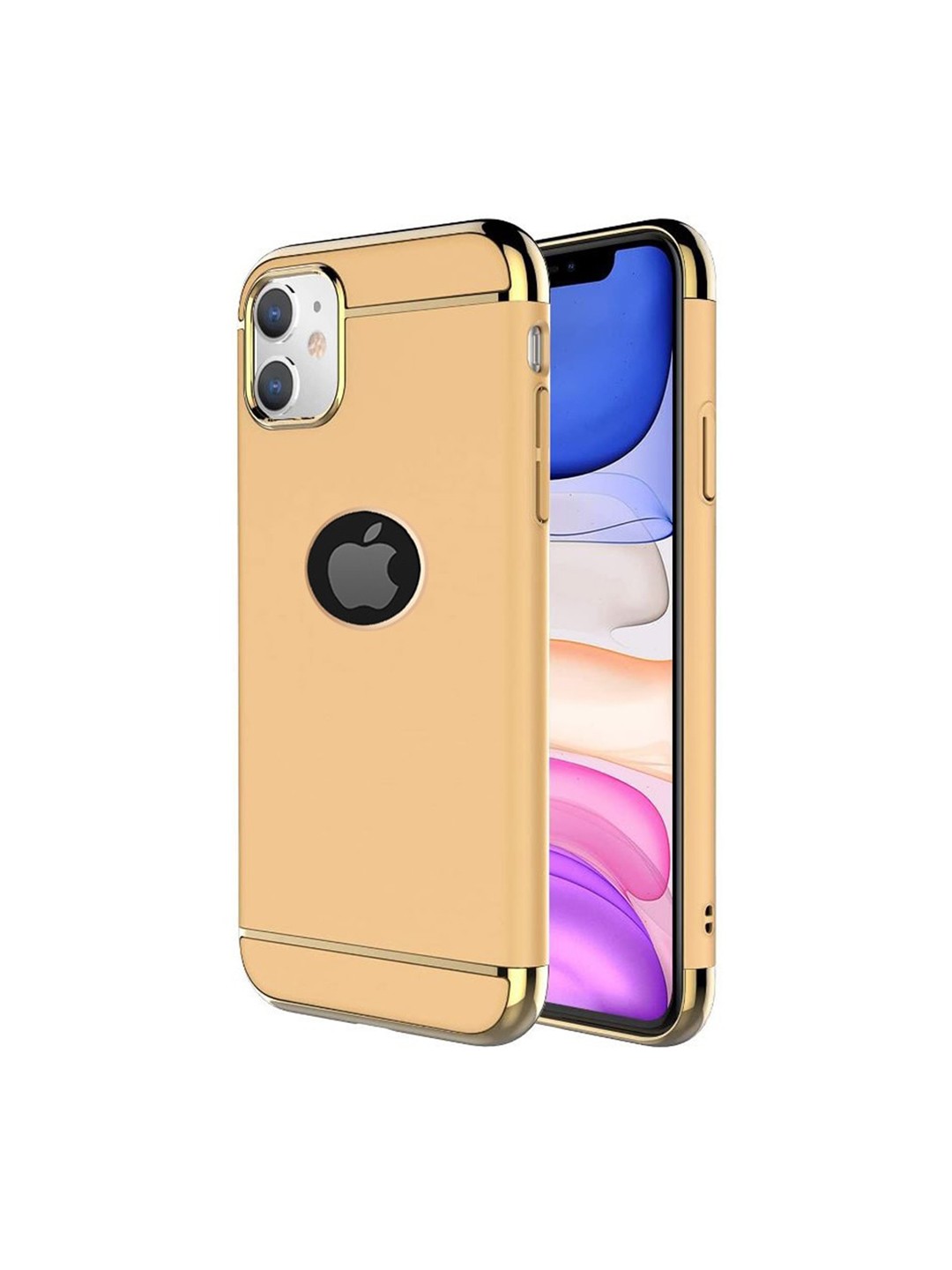 

Alexvyan 3 In1 Slim Non Slip Matte Surface Apple iPhone 11 Electroplate Case Cover, Gold