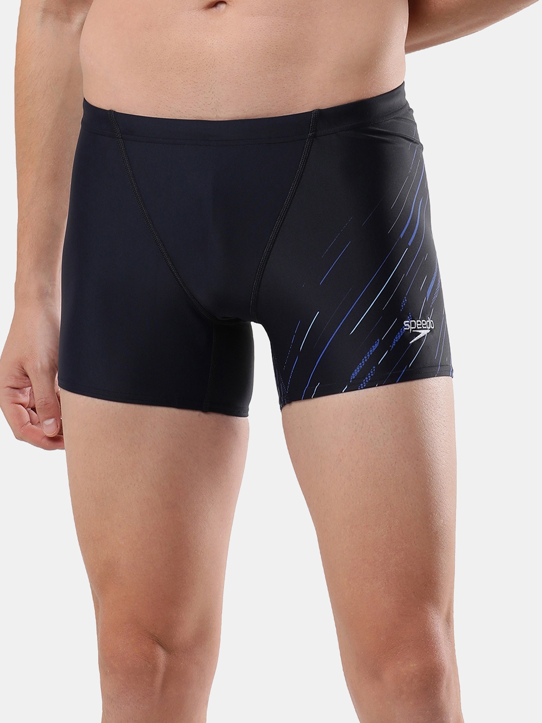 

Speedo Men Printed Hyper Boom V Cut High-Waist Swim Shorts, Navy blue