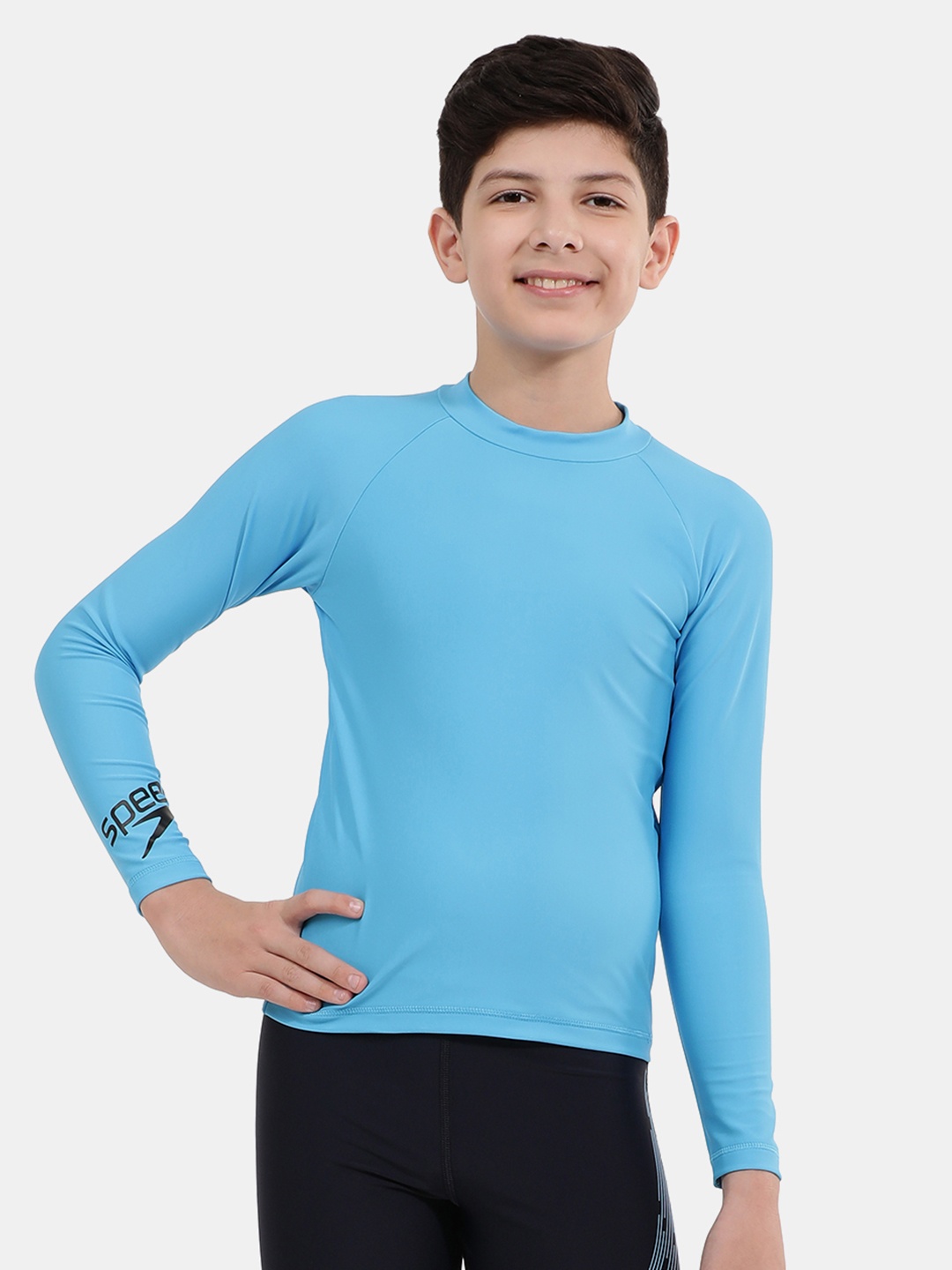 

Speedo Boys Printed Swim Tshirt, Blue