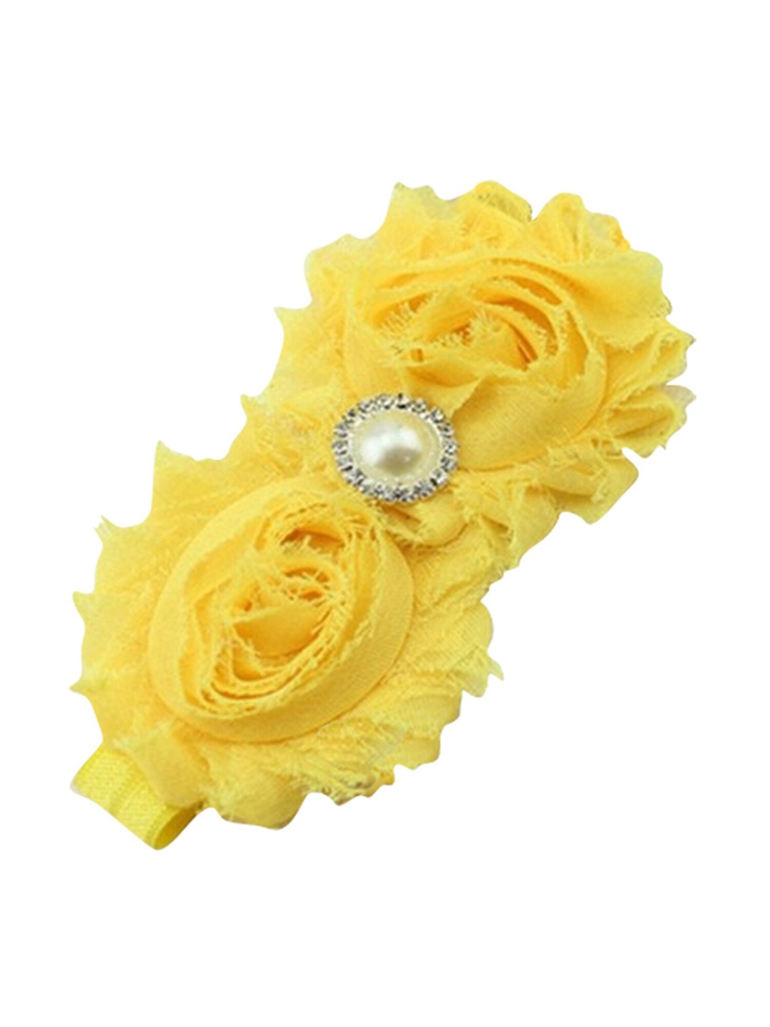 

BAESD Infant Girls Flower & Pearl Detail Elastic Hairband, Yellow