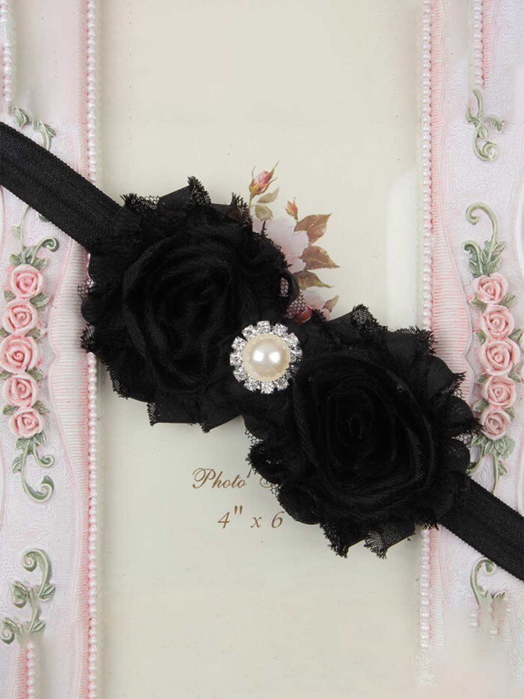 

BAESD Infant Girls Pearl Lace Hairband, Black