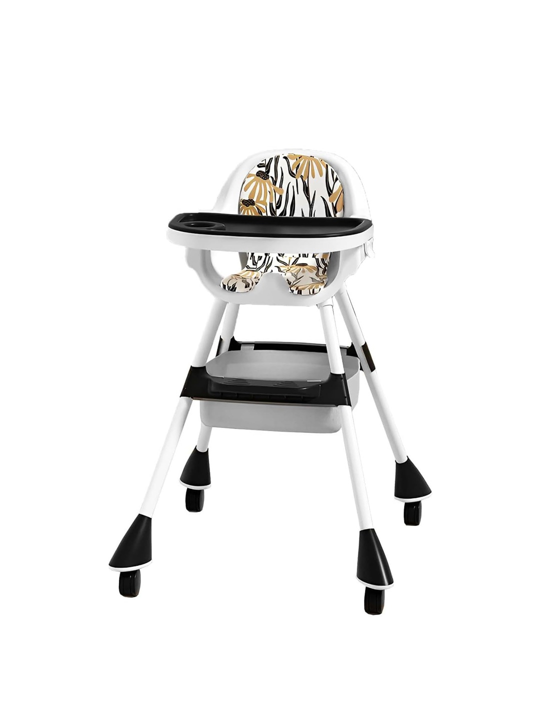 

SYGA Kids High Chair With Wheels & Cushion, Black