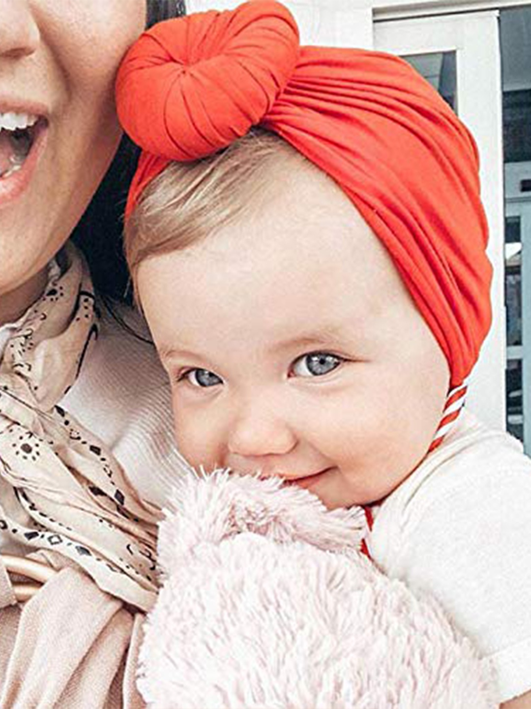 

SYGA Kids Cotton Turban Warp Beanie Cap, Orange