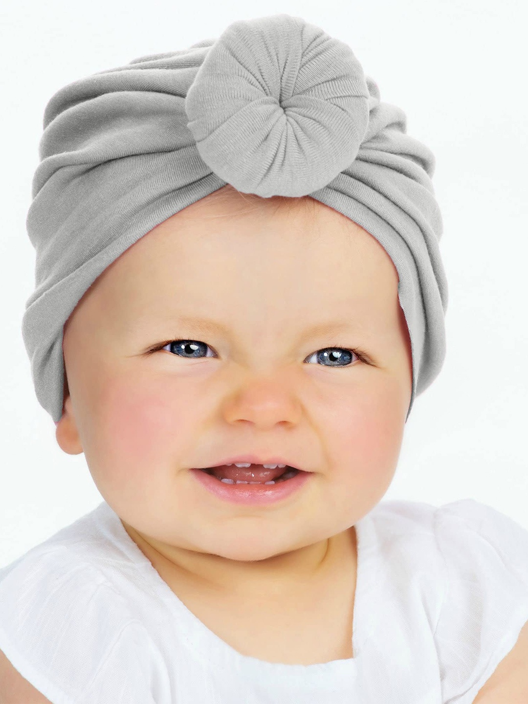 

SYGA Kids Cotton Turbon Cap, Grey