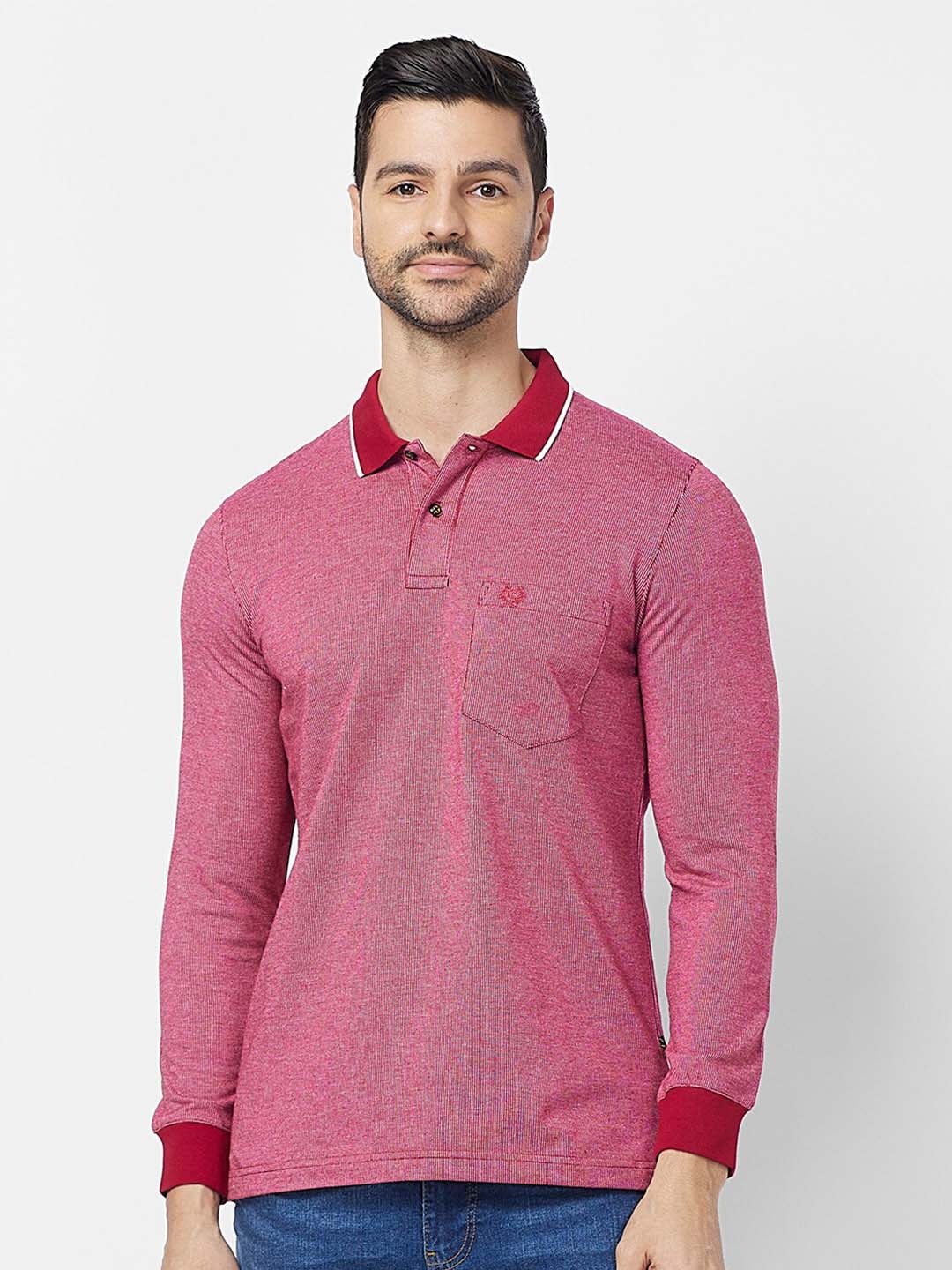 

CELSIUS Polo Collar Long Sleeves T-shirt, Red