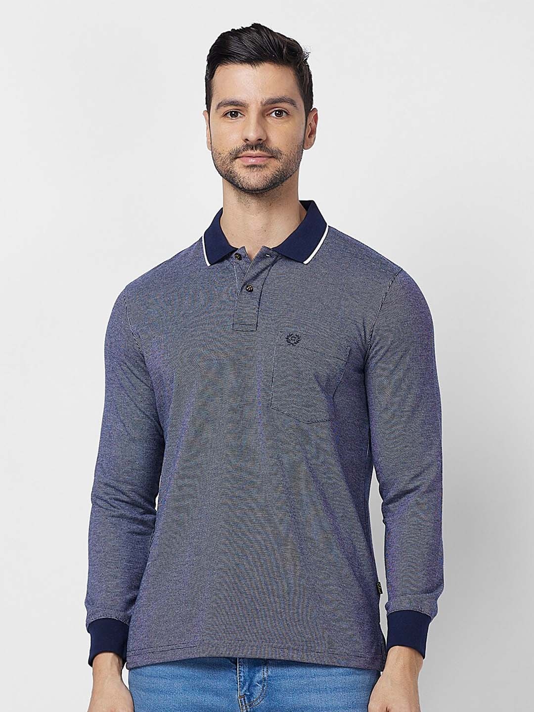 

CELSIUS Polo Collar Long Sleeves T-shirt, Blue